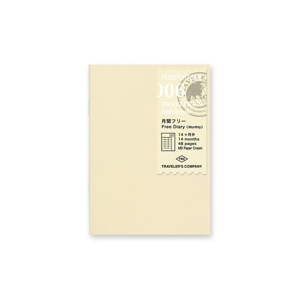 006 Free Monthly Diary (Passport size)