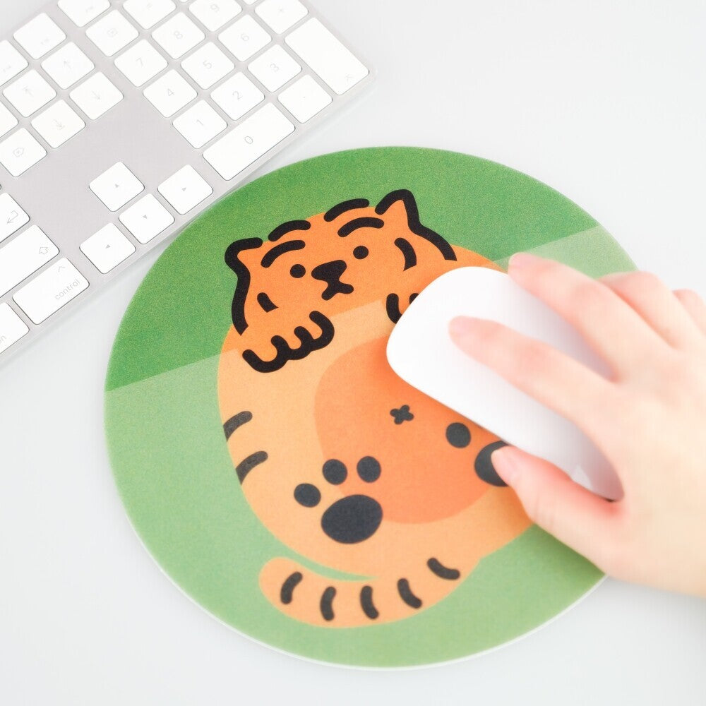 Peekaboo Tiger PVC Mouse Pad