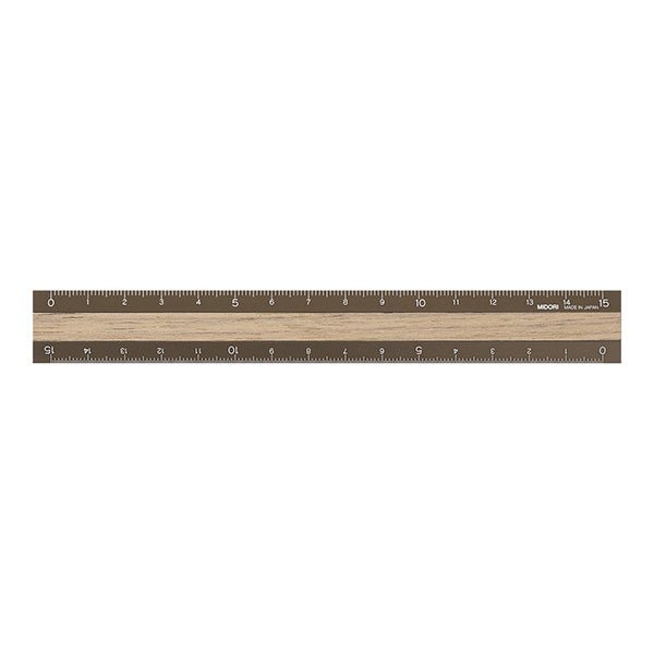 MIDORI Aluminum and Wood Ruler 15 cm - Polly Indonesia