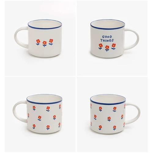 Vintage Flower Mug Set of 2