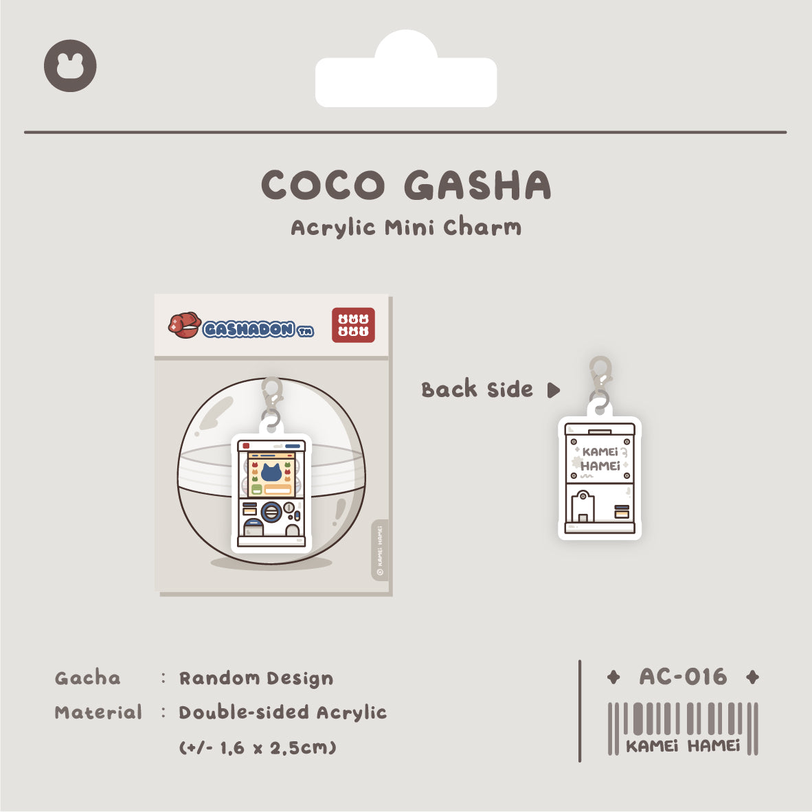 Kamei Double-sided Acrylic Charm