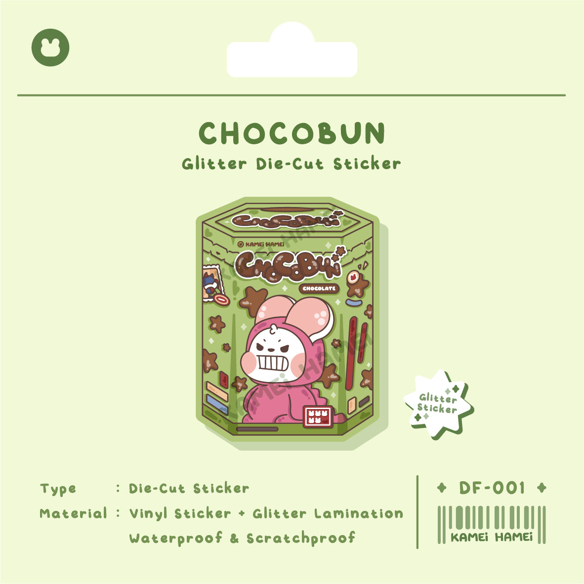 Sticker Vinyl Die Cut Glitter