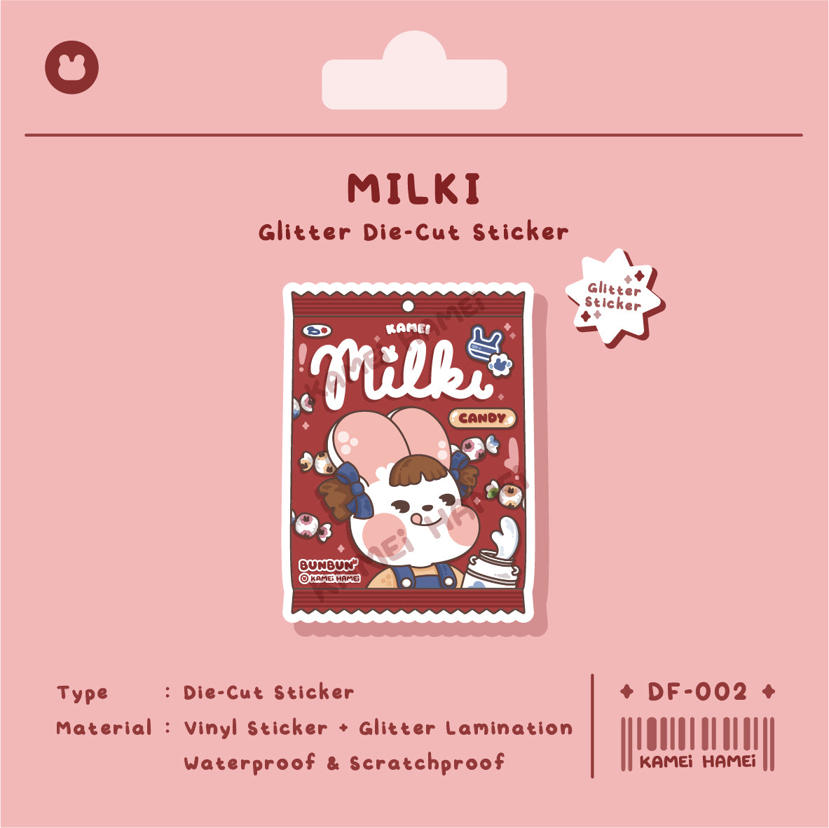 Sticker Vinyl Die Cut Glitter