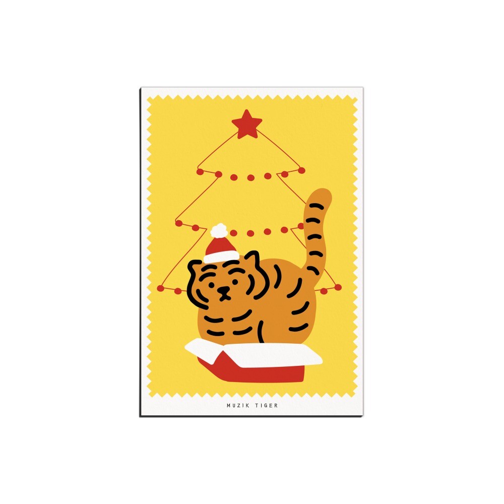 Christmas Tiger Post Card