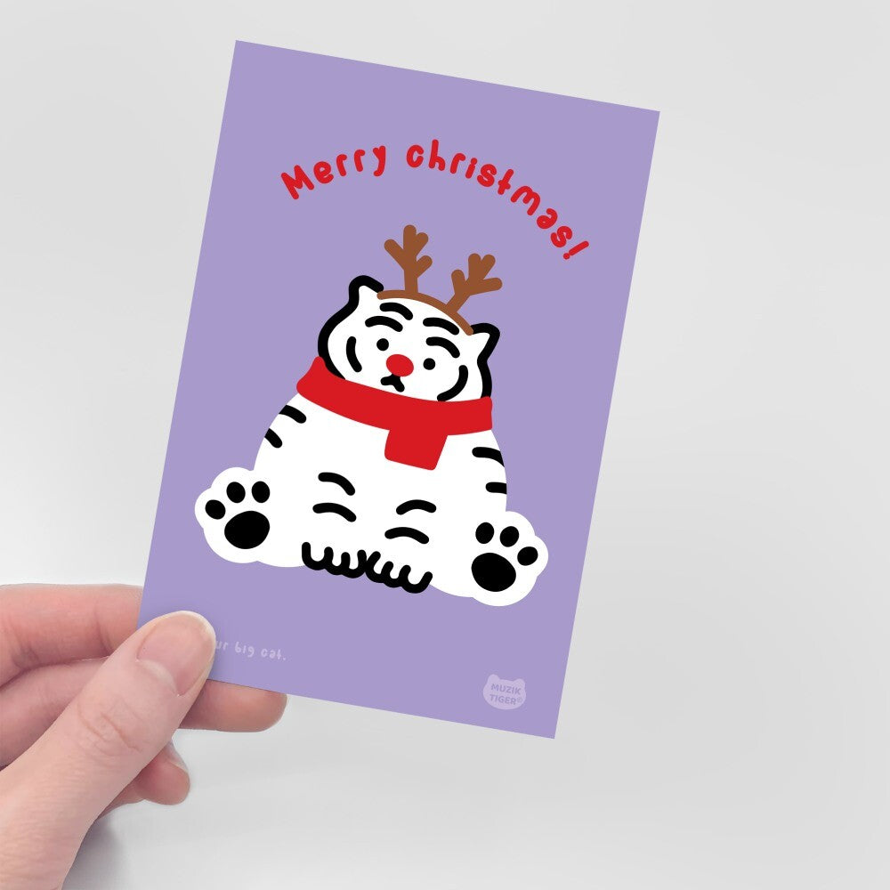 Christmas Tiger Post Card