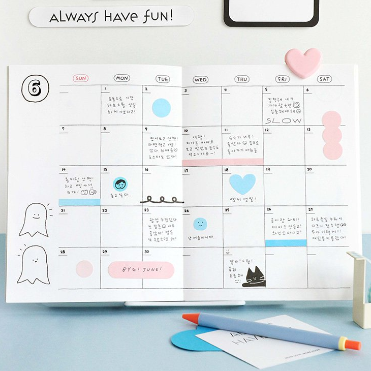 Doodle Dateless Monthly Diary Planner