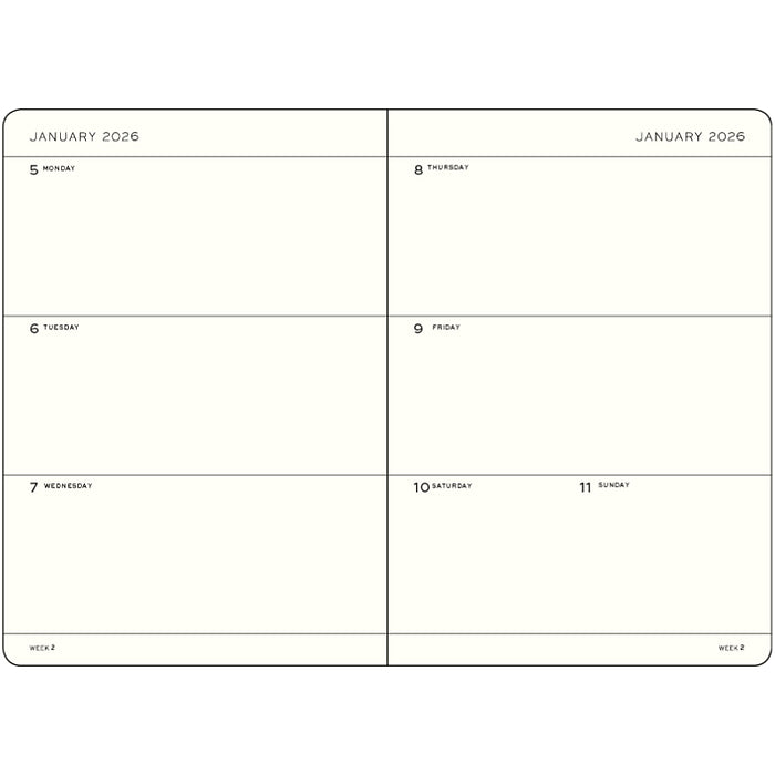 Weekly Planner & Notebook Dotted Medium (A5) 2026