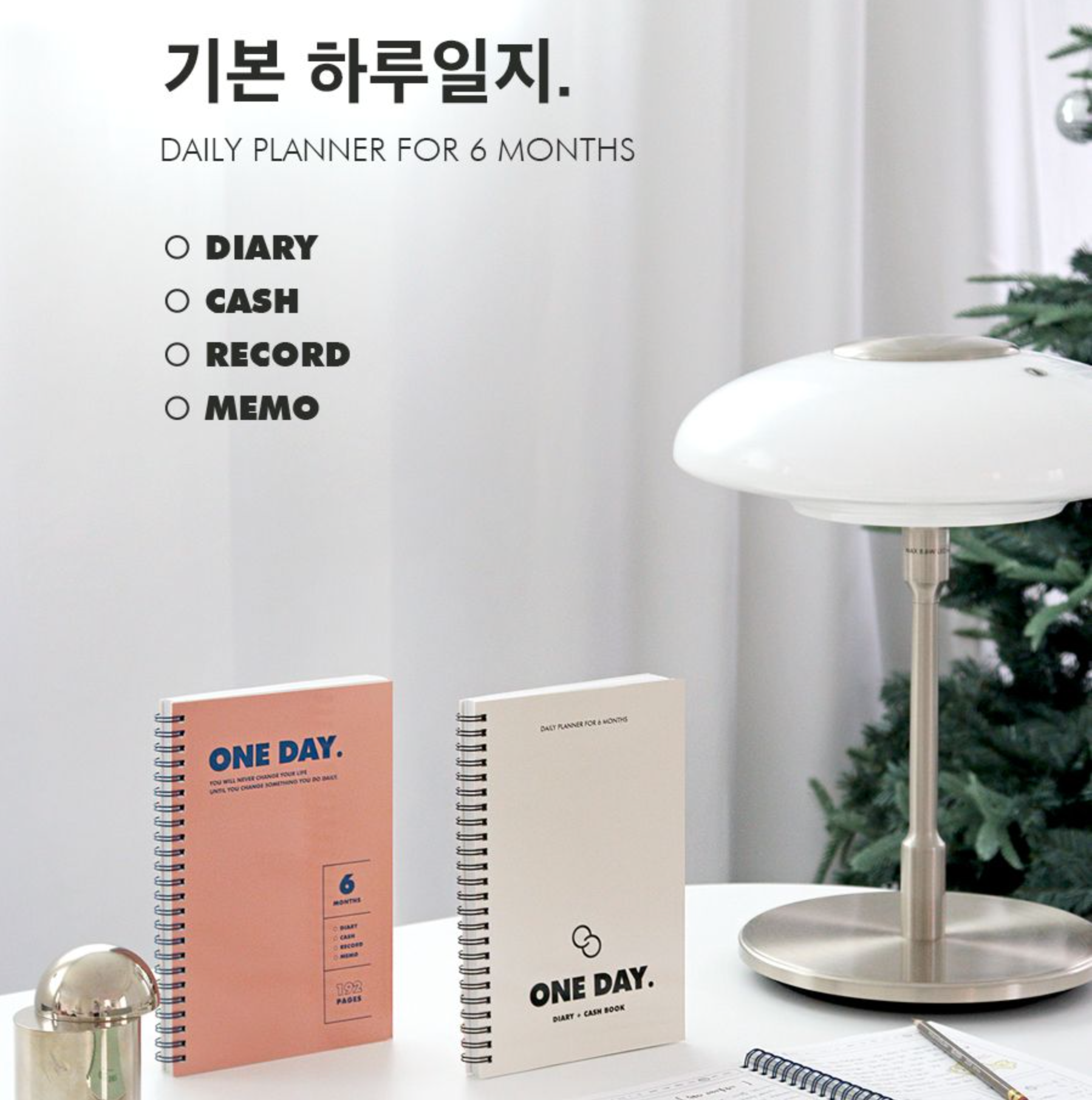 One Day Diary + Cash Book for 6 Months