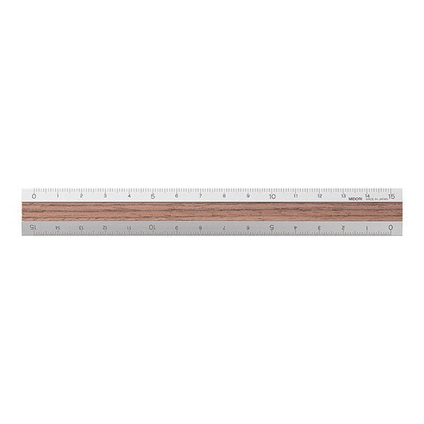 MIDORI Aluminum and Wood Ruler 15 cm - Polly Indonesia