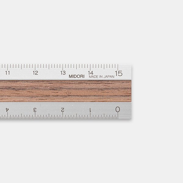 MIDORI Aluminum and Wood Ruler 15 cm - Polly Indonesia